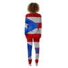 Puerto Rican Wrinkled Flag Print Women's Pajamas-grizzshop