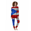 Puerto Rican Wrinkled Flag Print Women's Pajamas-grizzshop