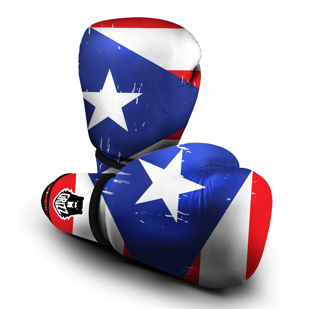 Puerto Rico Flag Print Boxing Gloves-grizzshop