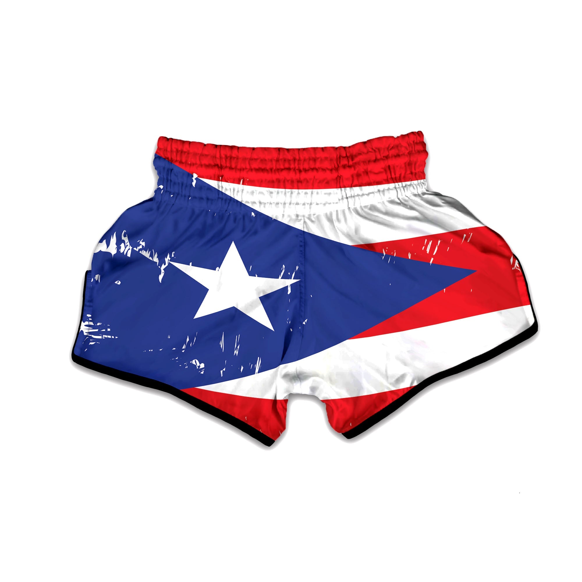 Puerto Rico Flag Print Muay Thai Boxing Shorts-grizzshop