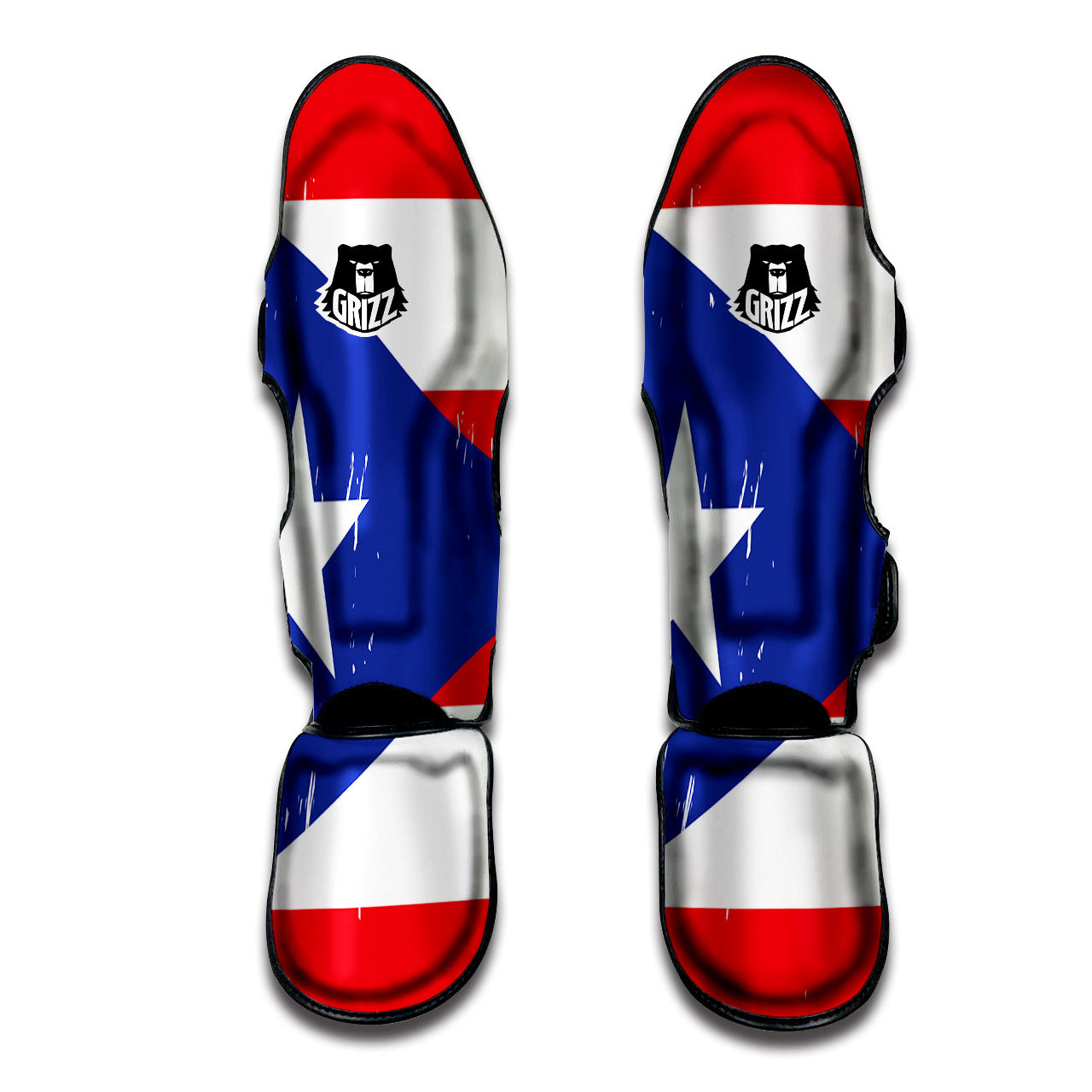 Puerto Rico Flag Print Muay Thai Shin Guards-grizzshop