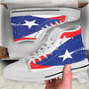 Puerto Rico Flag Print White High Top Shoes-grizzshop