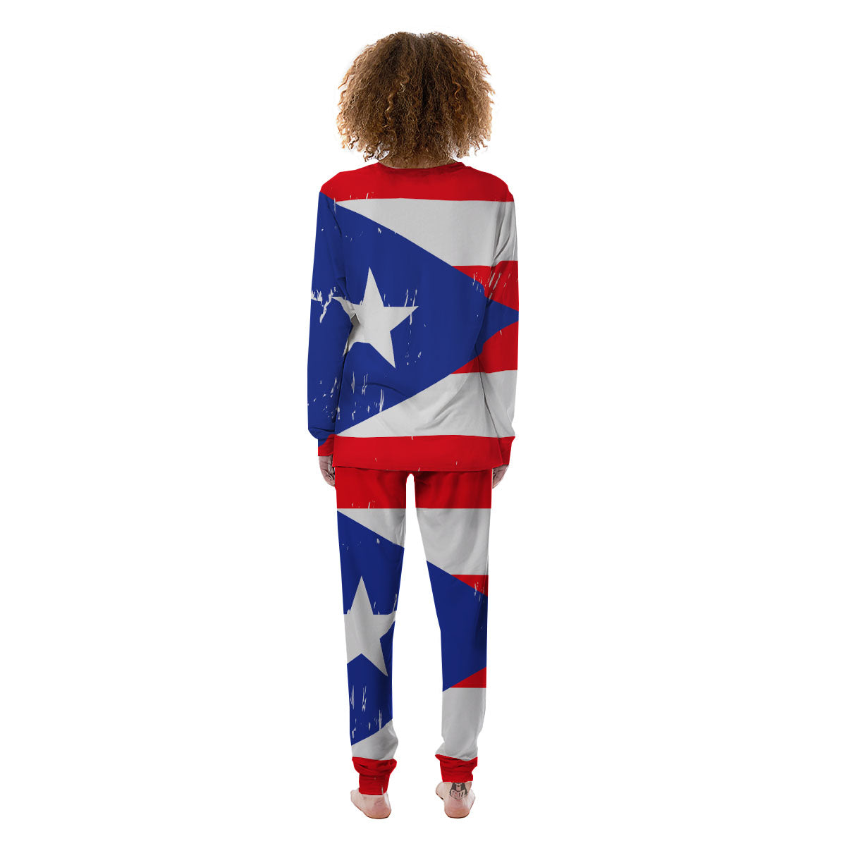 Puerto Rico Flag Print Women's Pajamas-grizzshop