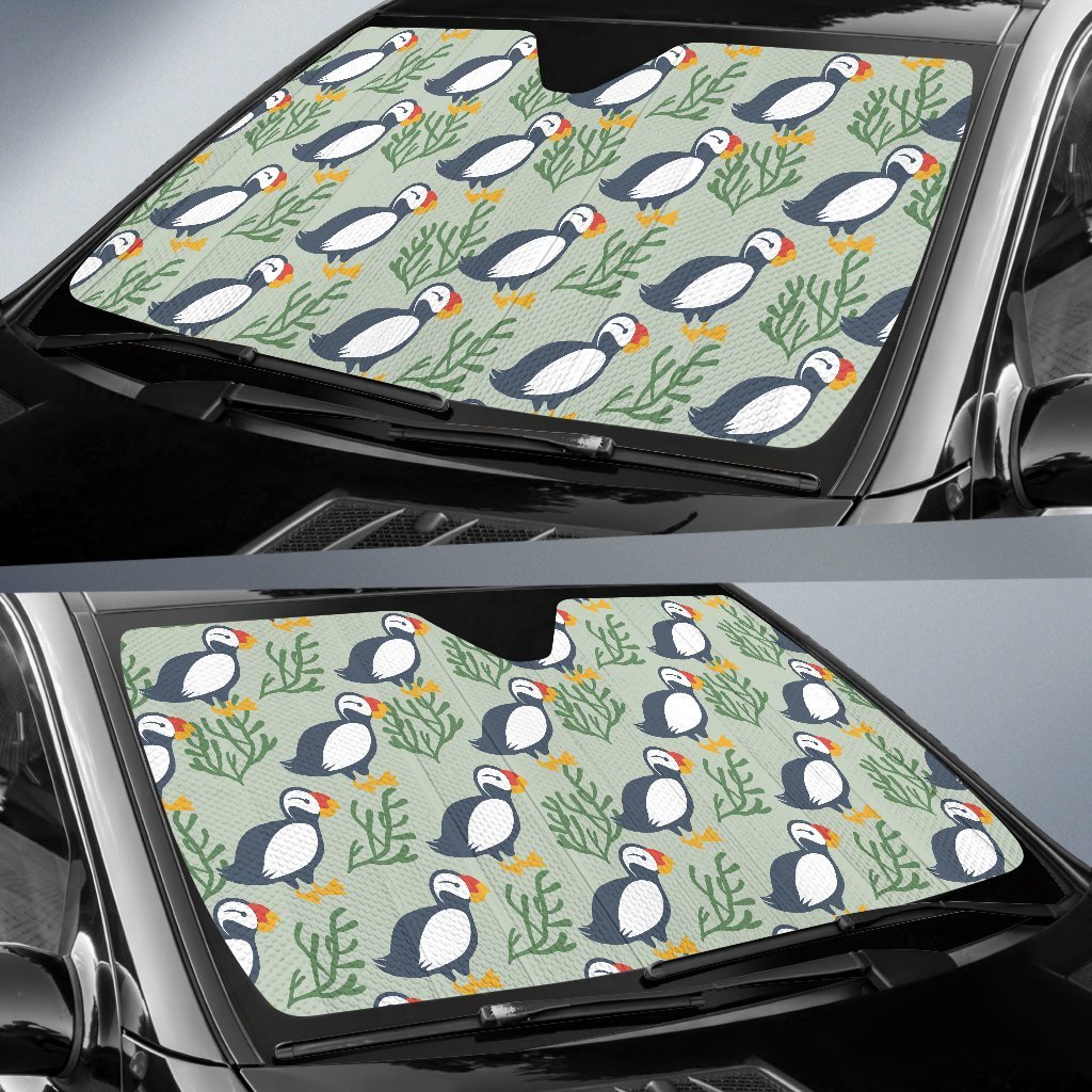 Puffin Cute Pattern Print Car Sun Shade-grizzshop
