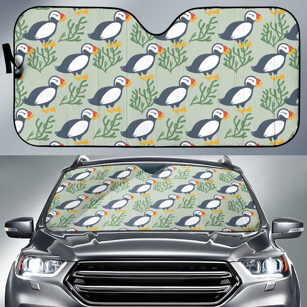 Puffin Cute Pattern Print Car Sun Shade-grizzshop