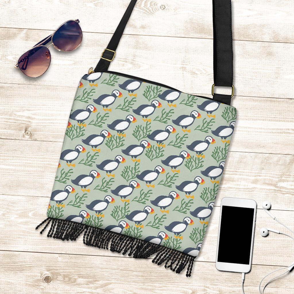 Puffin Cute Pattern Print Crossbody bags-grizzshop