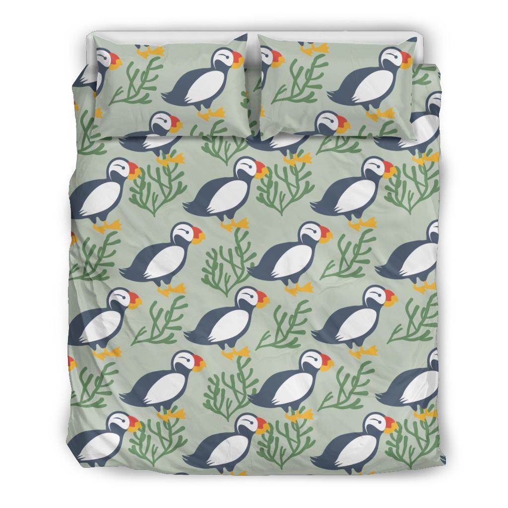 Puffin Cute Pattern Print Duvet Cover Bedding Set-grizzshop