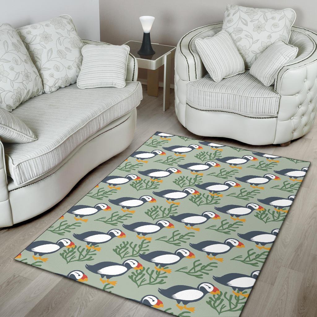 Puffin Cute Pattern Print Floor Mat-grizzshop