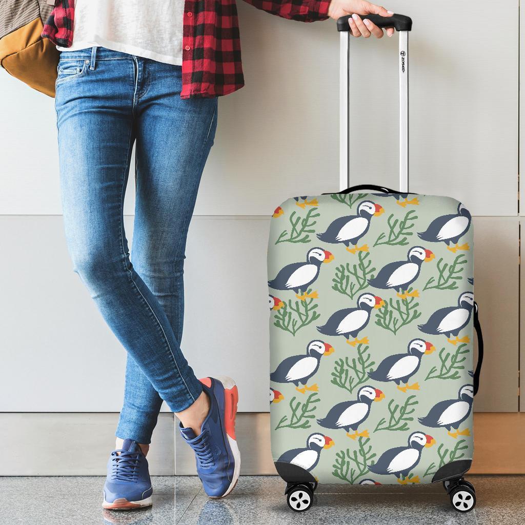 Puffin Cute Pattern Print Luggage Cover Protector-grizzshop