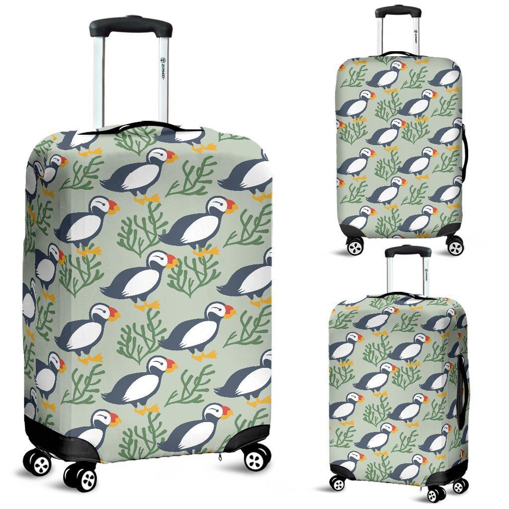 Puffin Cute Pattern Print Luggage Cover Protector-grizzshop