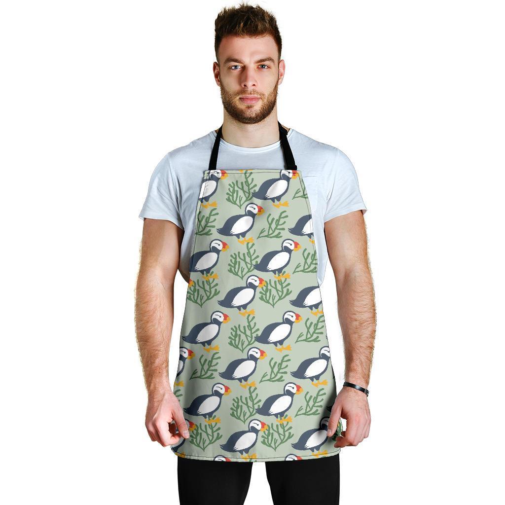 Puffin Cute Pattern Print Men's Apron-grizzshop