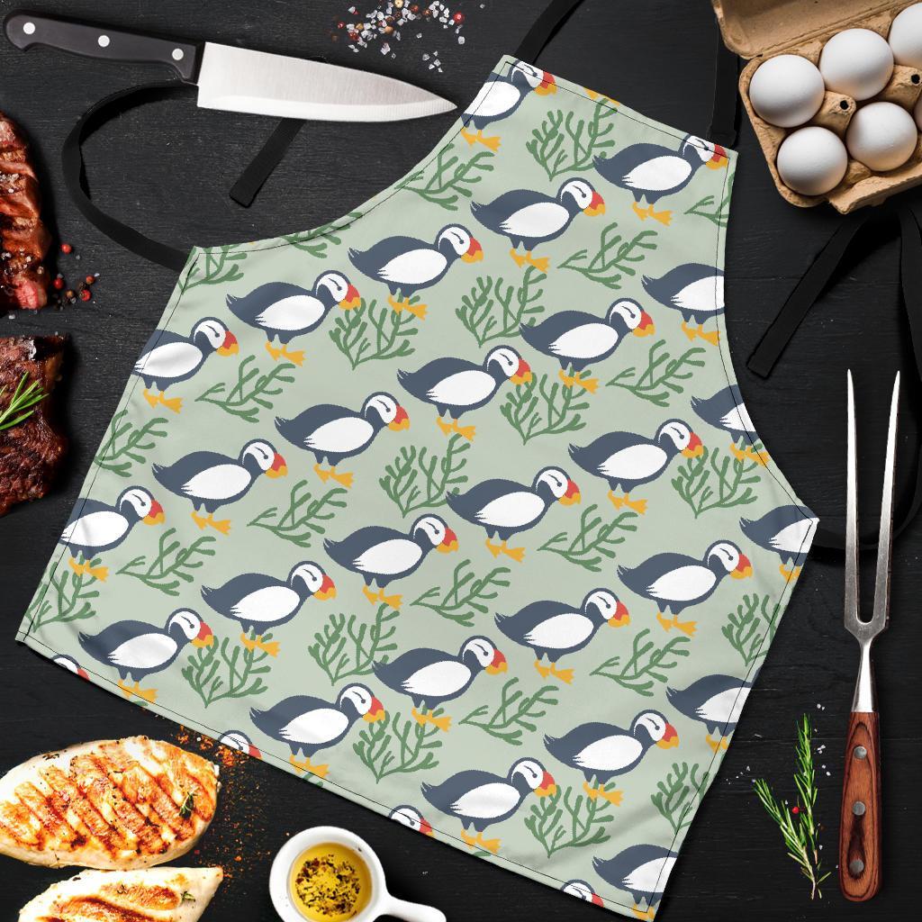 Puffin Cute Pattern Print Men's Apron-grizzshop