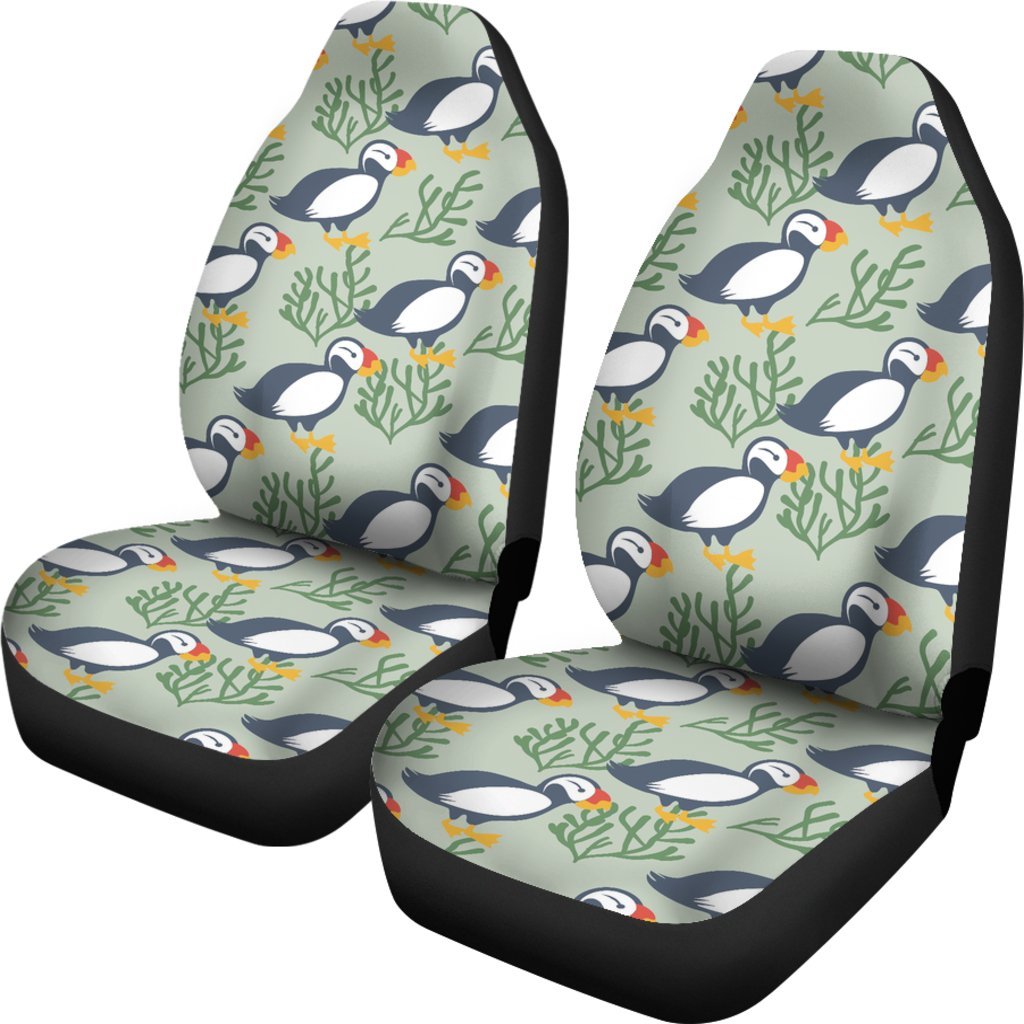 Puffin Cute Pattern Print Universal Fit Car Seat Covers-grizzshop