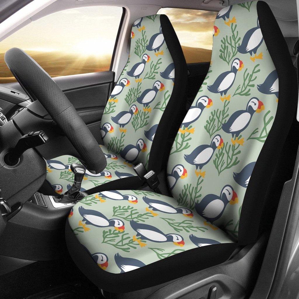 Puffin Cute Pattern Print Universal Fit Car Seat Covers-grizzshop