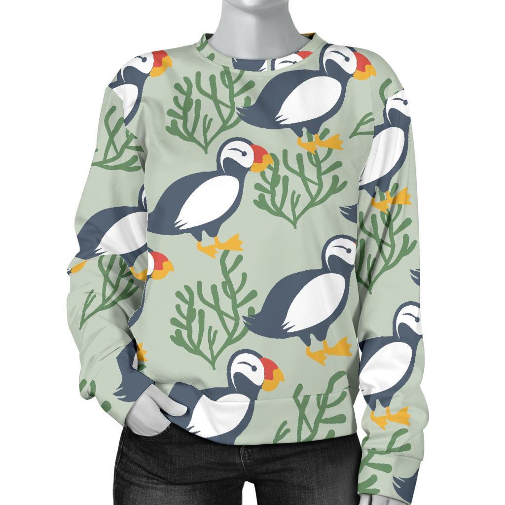 Puffin Cute Pattern Print Women's Sweatshirt-grizzshop