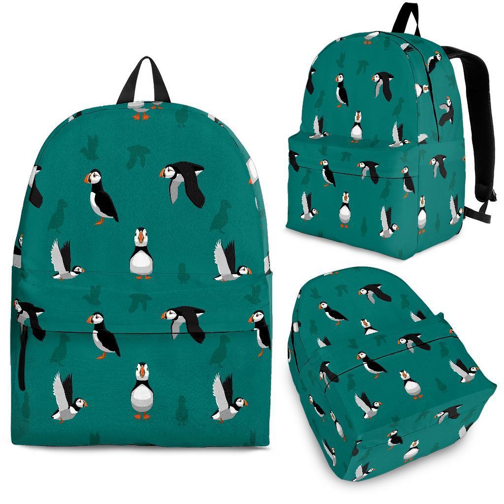 Puffin Pattern Print Backpack-grizzshop