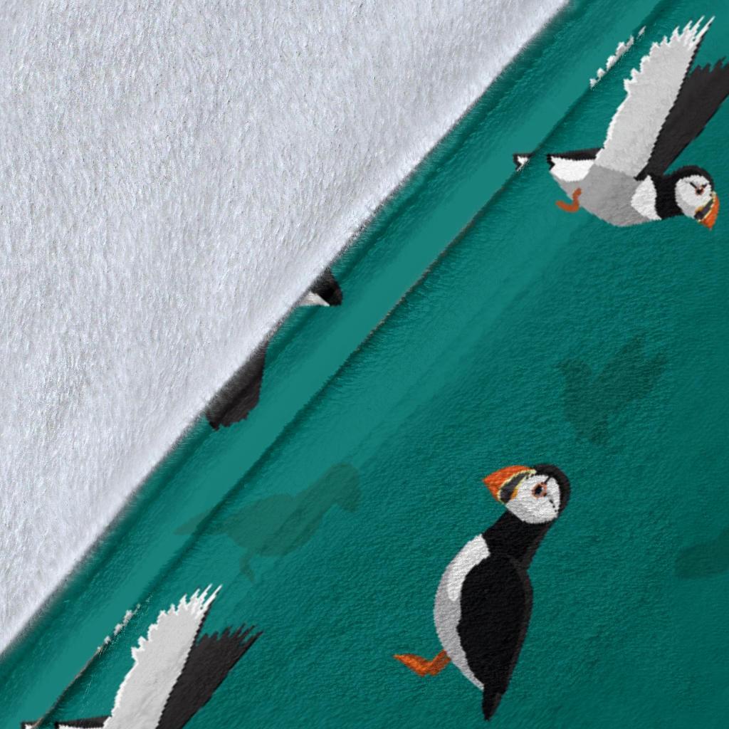 Puffin Pattern Print Blanket-grizzshop