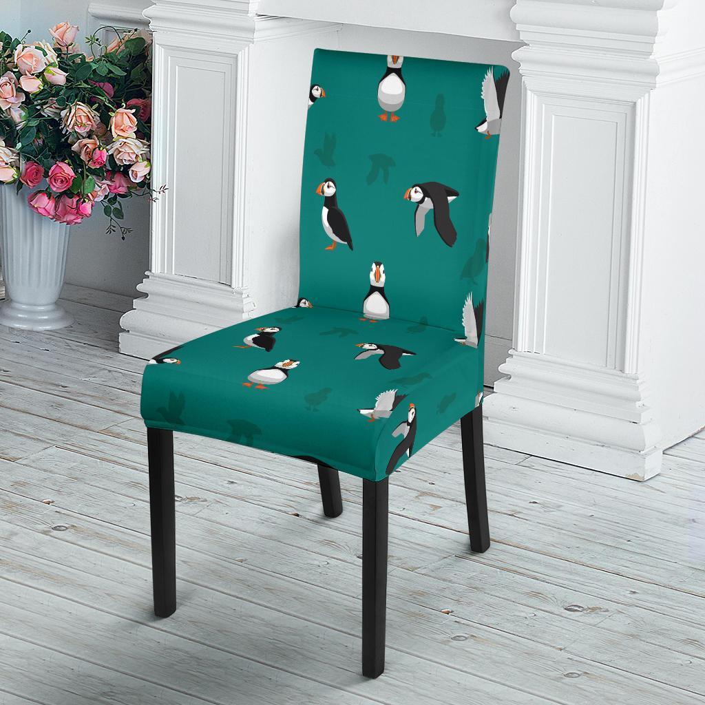 Puffin Pattern Print Chair Cover-grizzshop