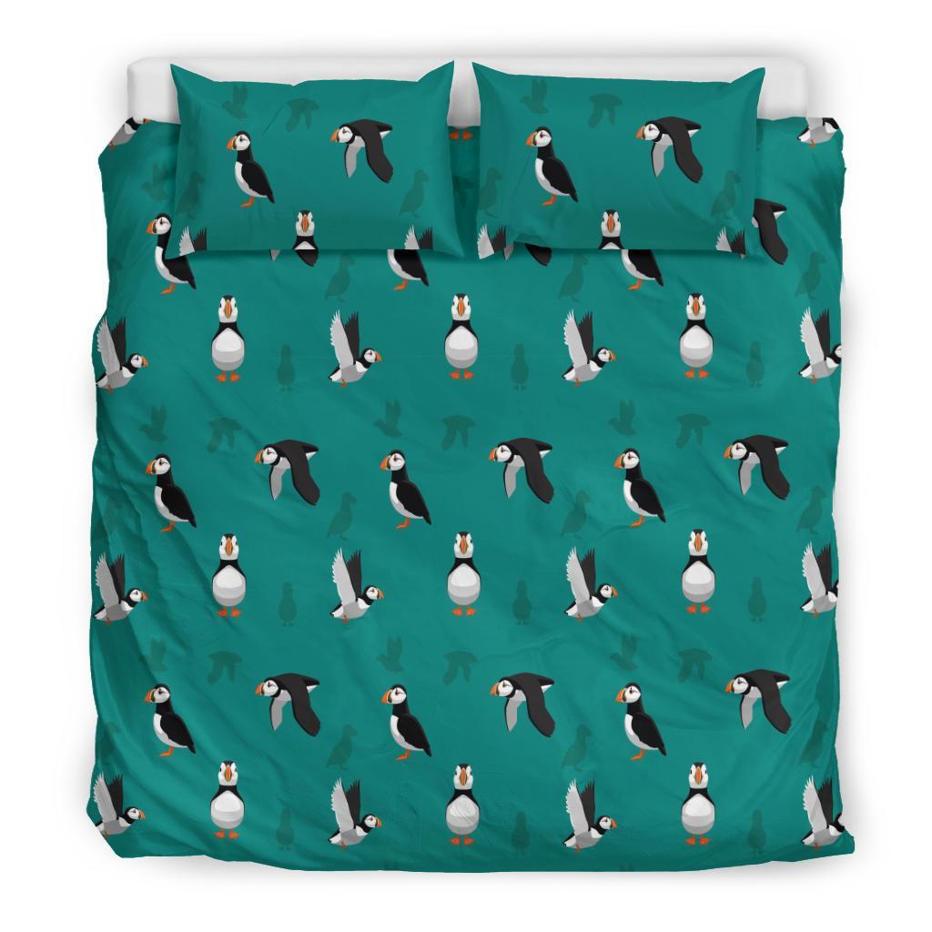 Puffin Pattern Print Duvet Cover Bedding Set-grizzshop