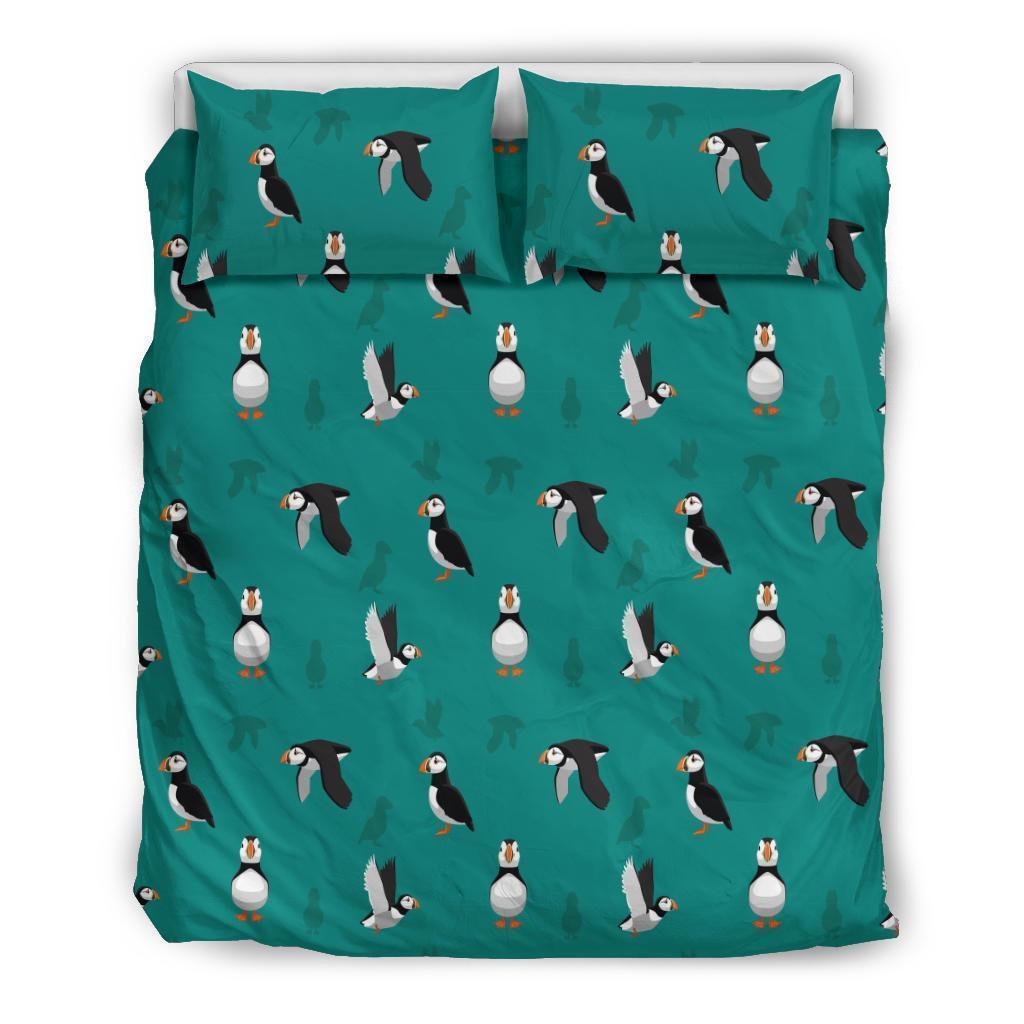 Puffin Pattern Print Duvet Cover Bedding Set-grizzshop