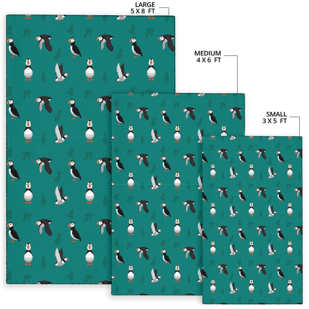 Puffin Pattern Print Floor Mat-grizzshop