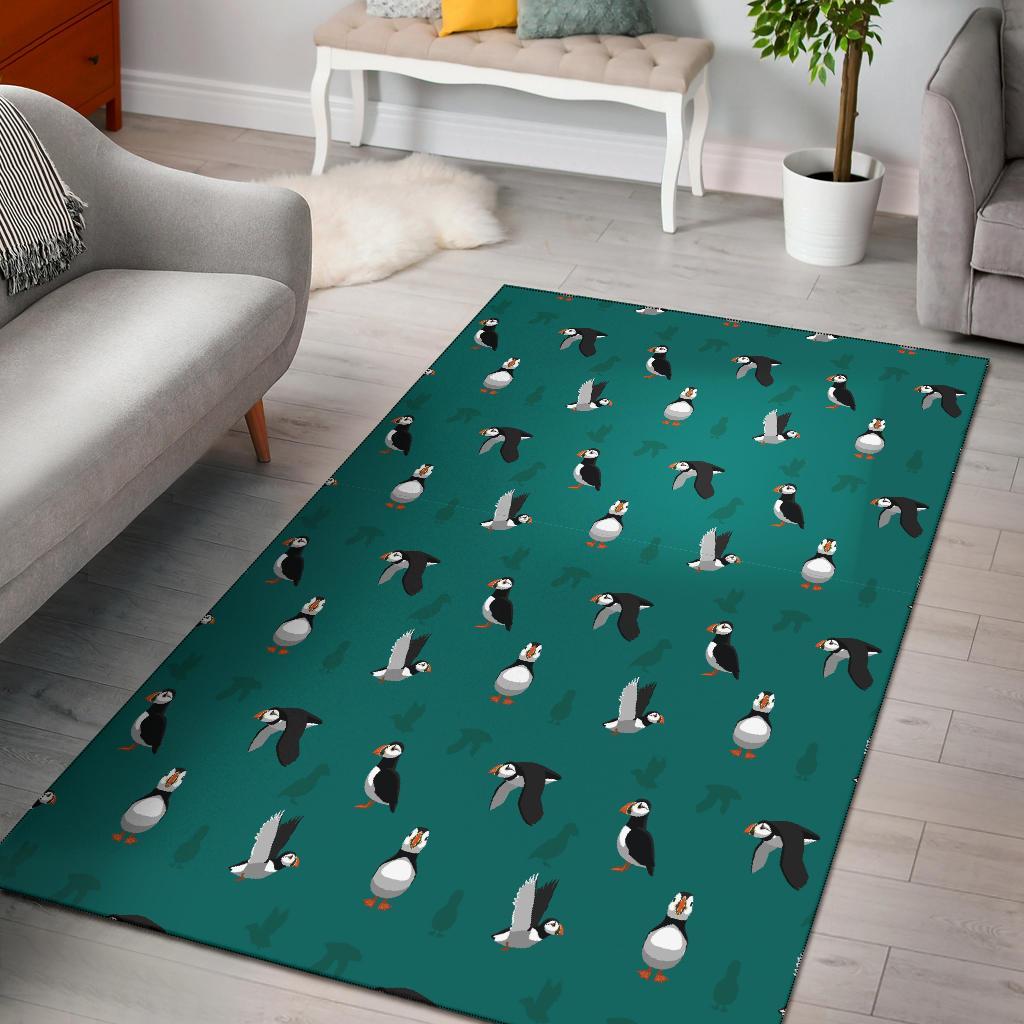 Puffin Pattern Print Floor Mat-grizzshop