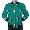 Puffin Pattern Print Men's Bomber Jacket-grizzshop