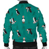 Puffin Pattern Print Men's Bomber Jacket-grizzshop