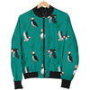 Puffin Pattern Print Men's Bomber Jacket-grizzshop