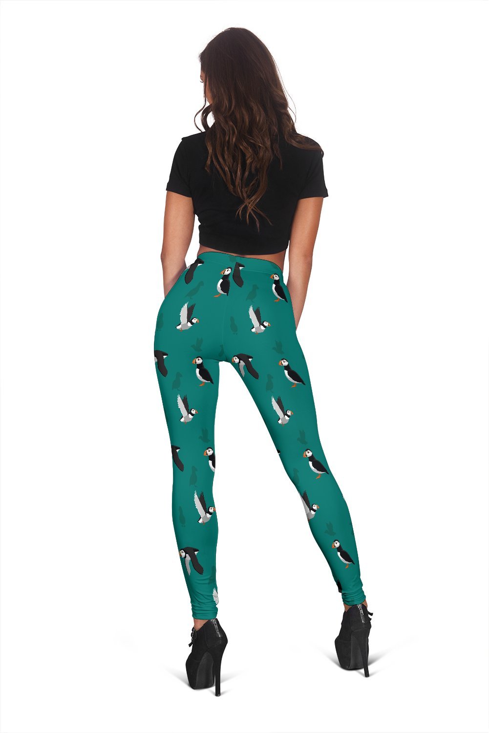 Puffin Pattern Print Women Leggings-grizzshop