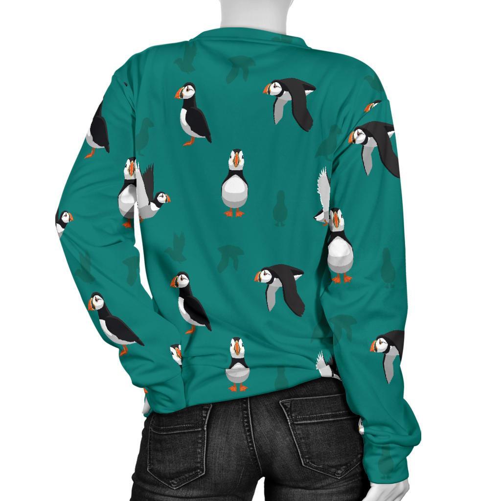 Puffin Pattern Print Women's Sweatshirt-grizzshop