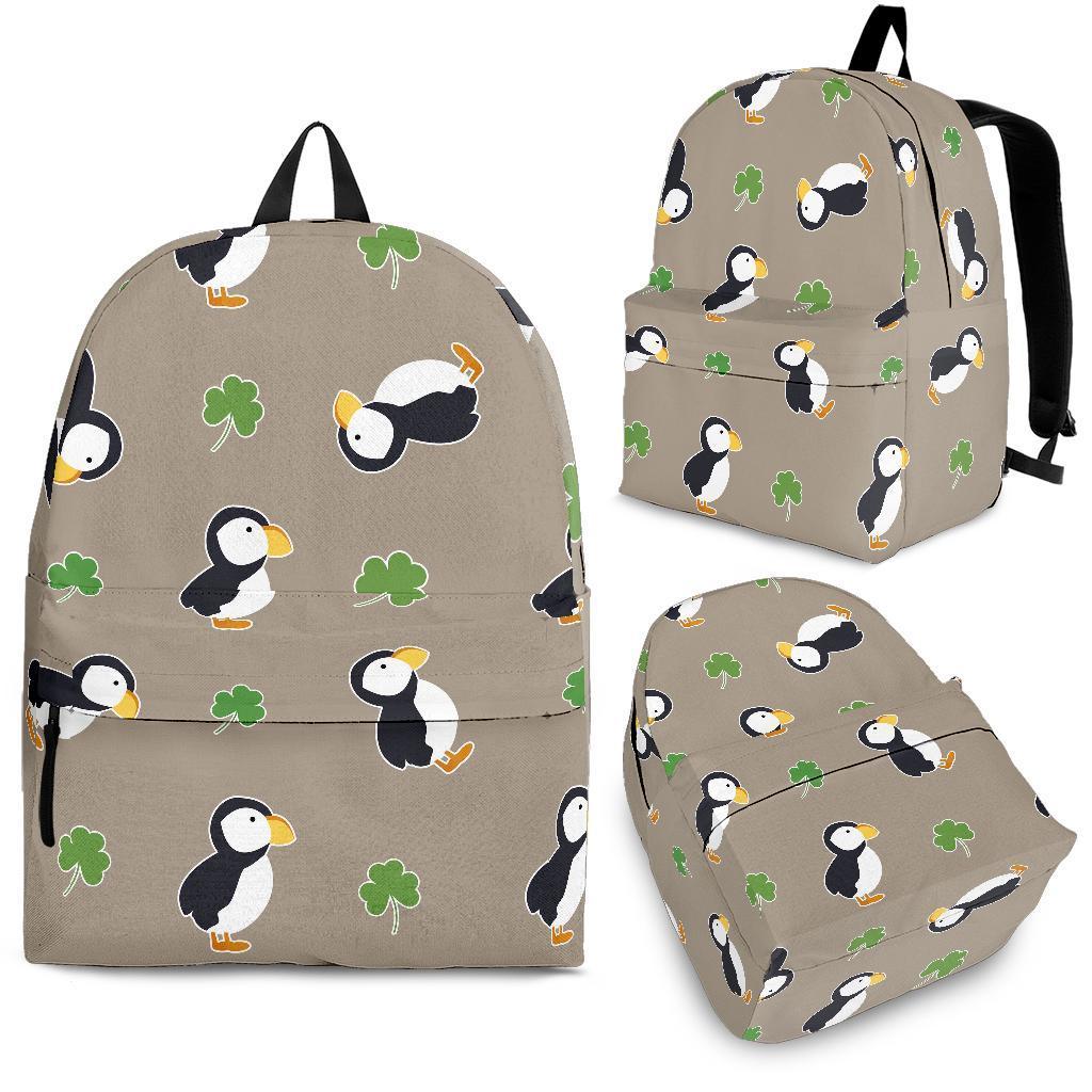 Puffin Print Pattern Backpack-grizzshop