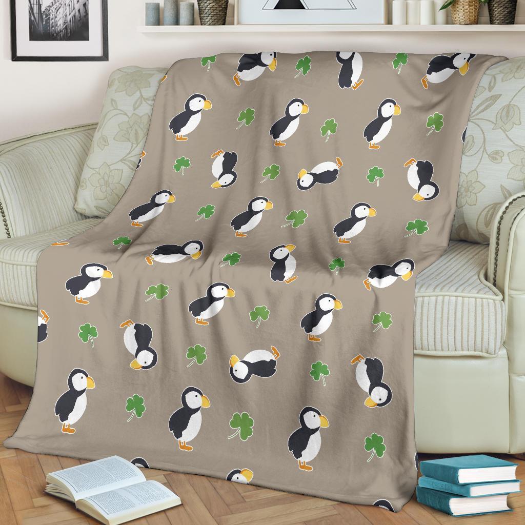 Puffin Print Pattern Blanket-grizzshop