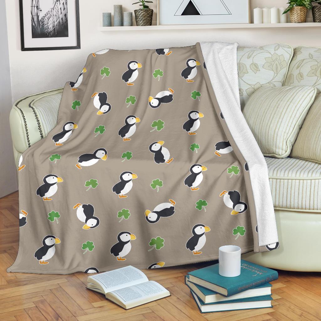 Puffin Print Pattern Blanket-grizzshop