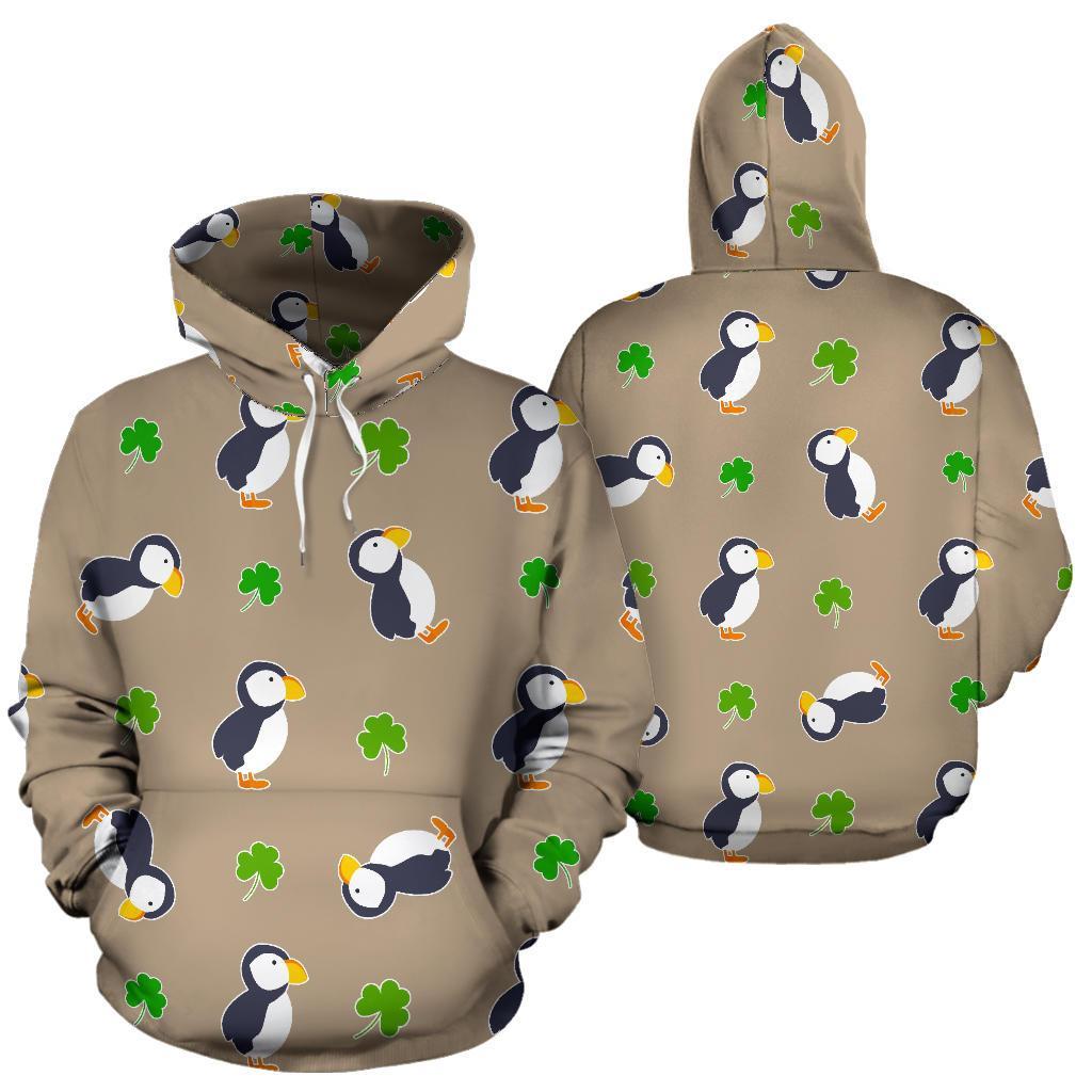 Puffin Print Pattern Men Women Pullover Hoodie-grizzshop