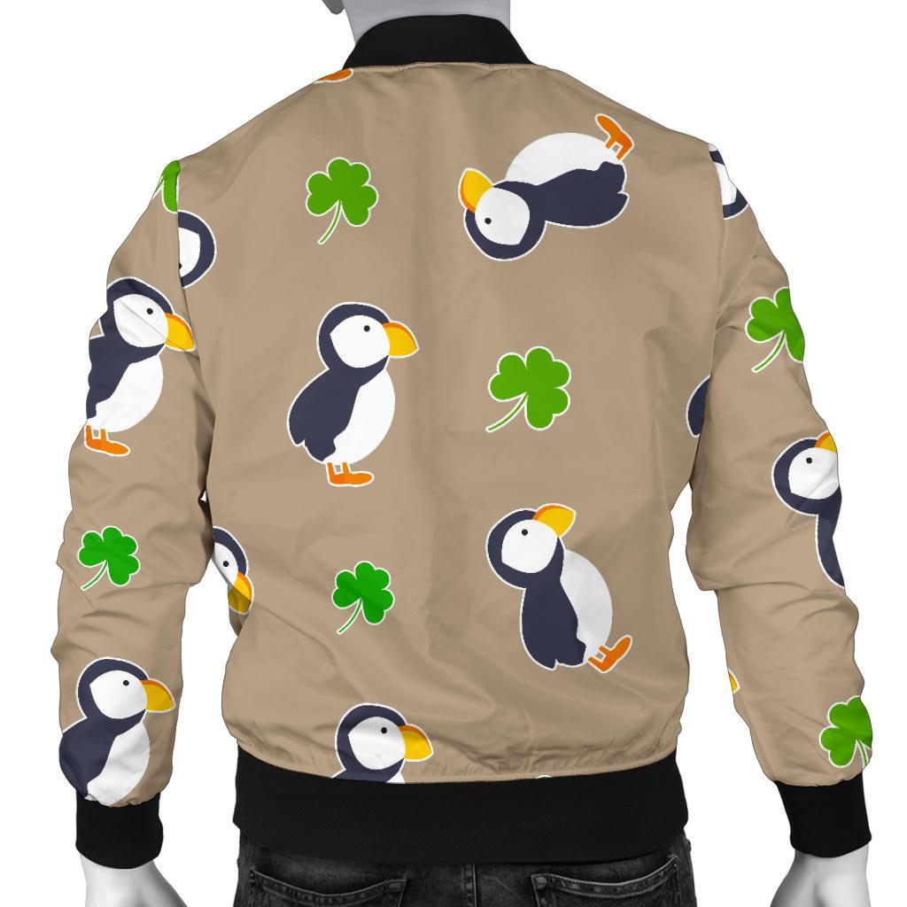 Puffin Print Pattern Men's Bomber Jacket-grizzshop