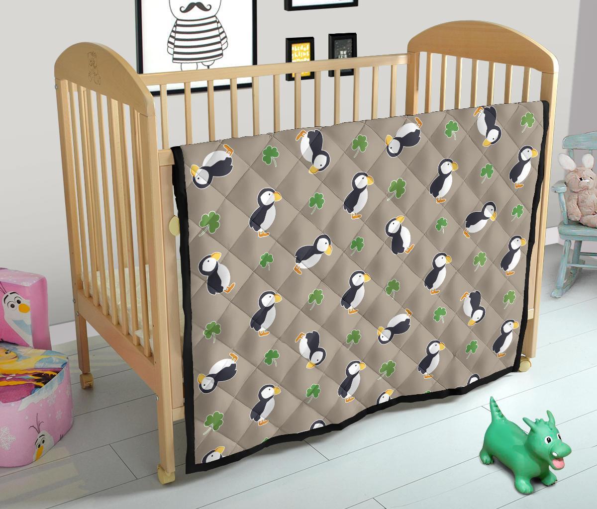 Puffin Print Pattern Quilt-grizzshop