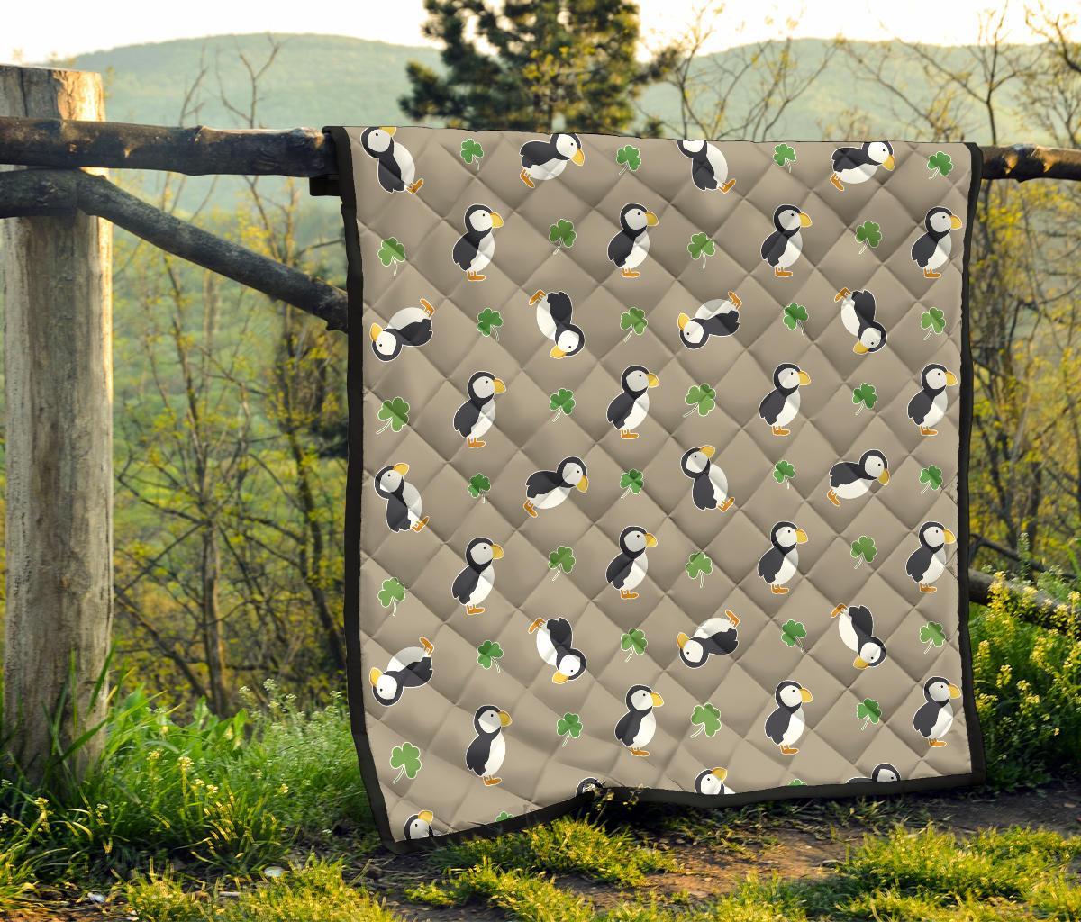 Puffin Print Pattern Quilt-grizzshop