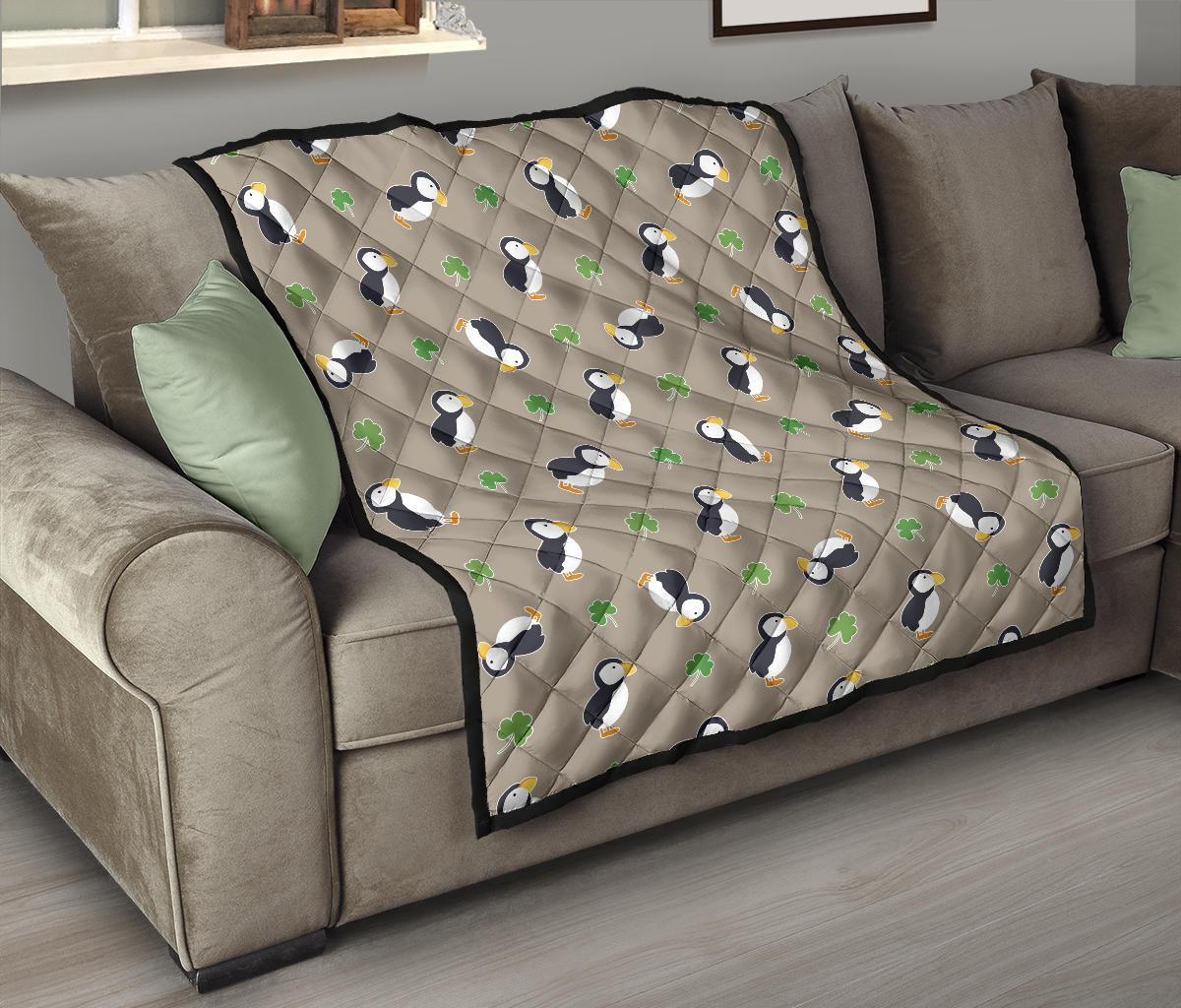 Puffin Print Pattern Quilt-grizzshop