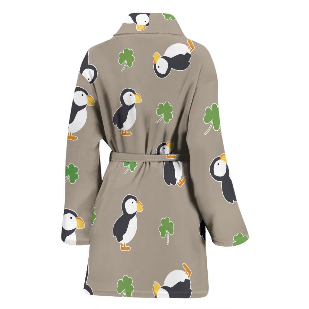 Puffin Print Pattern Women Long Robe-grizzshop