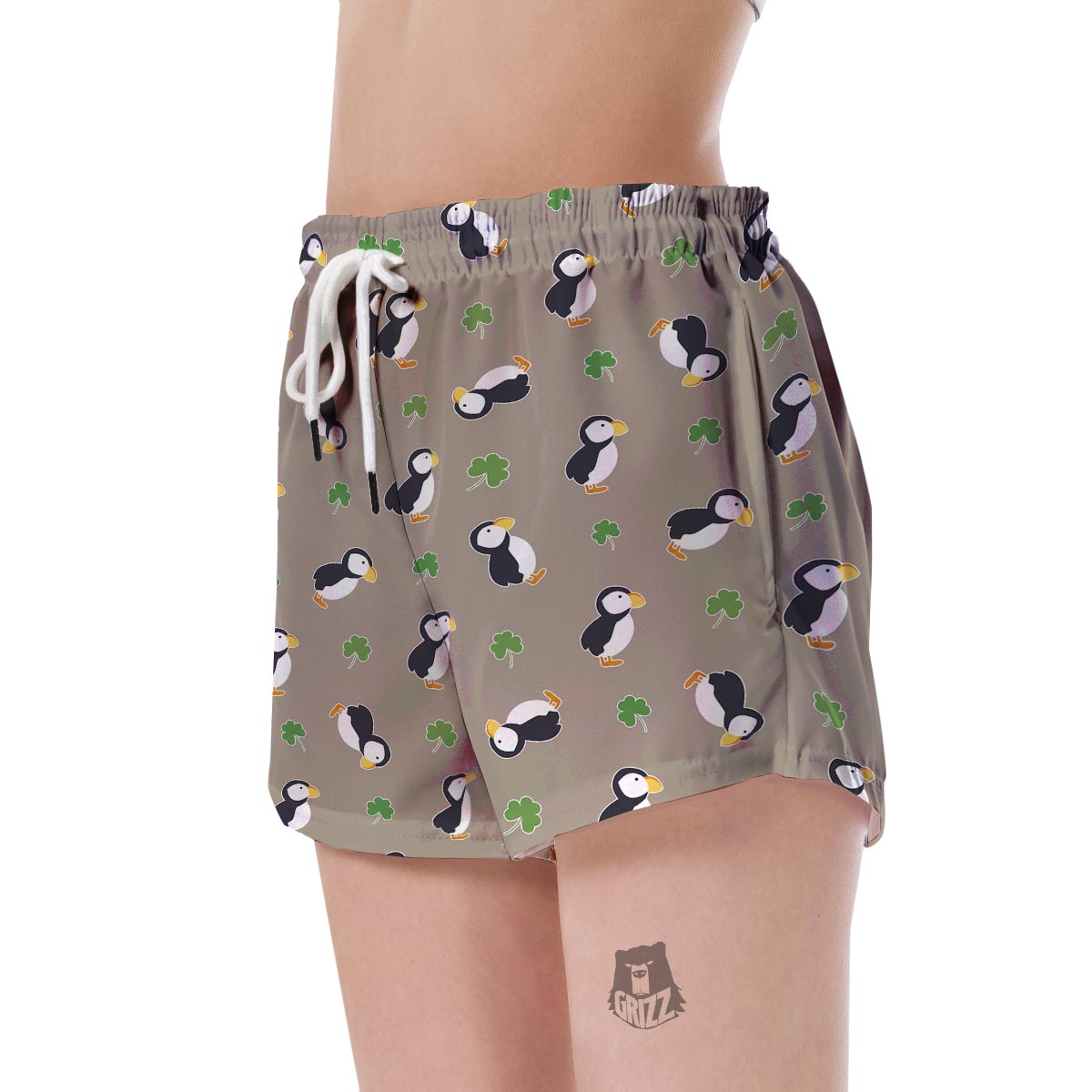 Puffin Print Pattern Women's Shorts-grizzshop