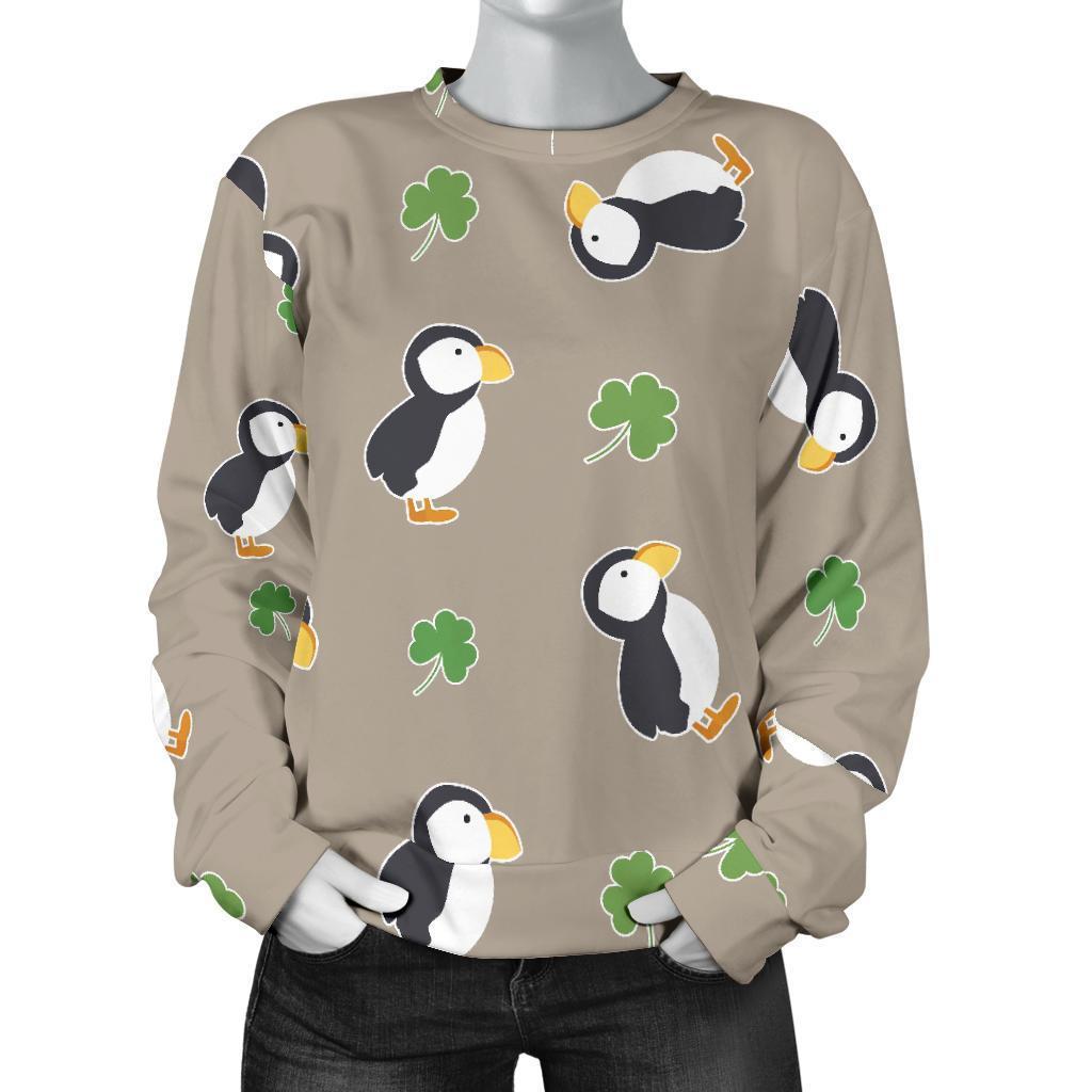 Puffin Print Pattern Women's Sweatshirt-grizzshop