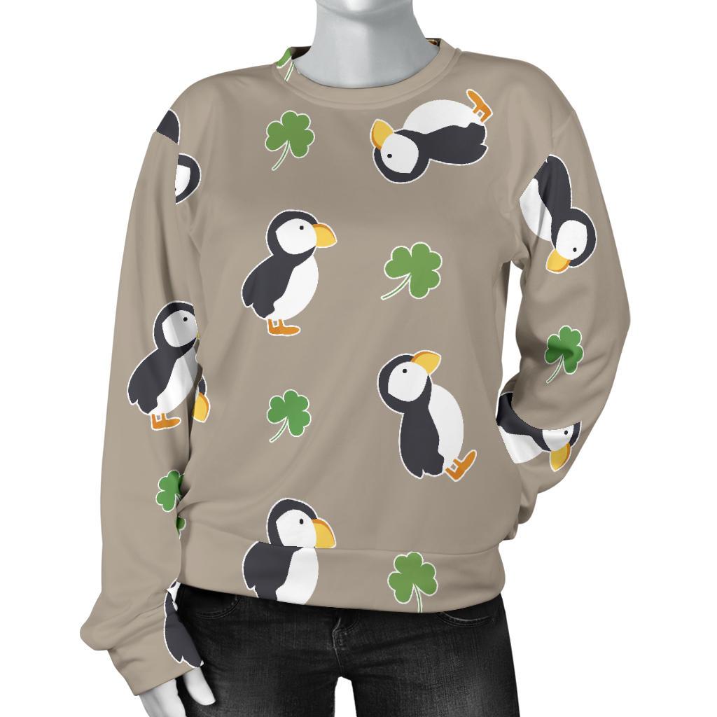 Puffin Print Pattern Women's Sweatshirt-grizzshop