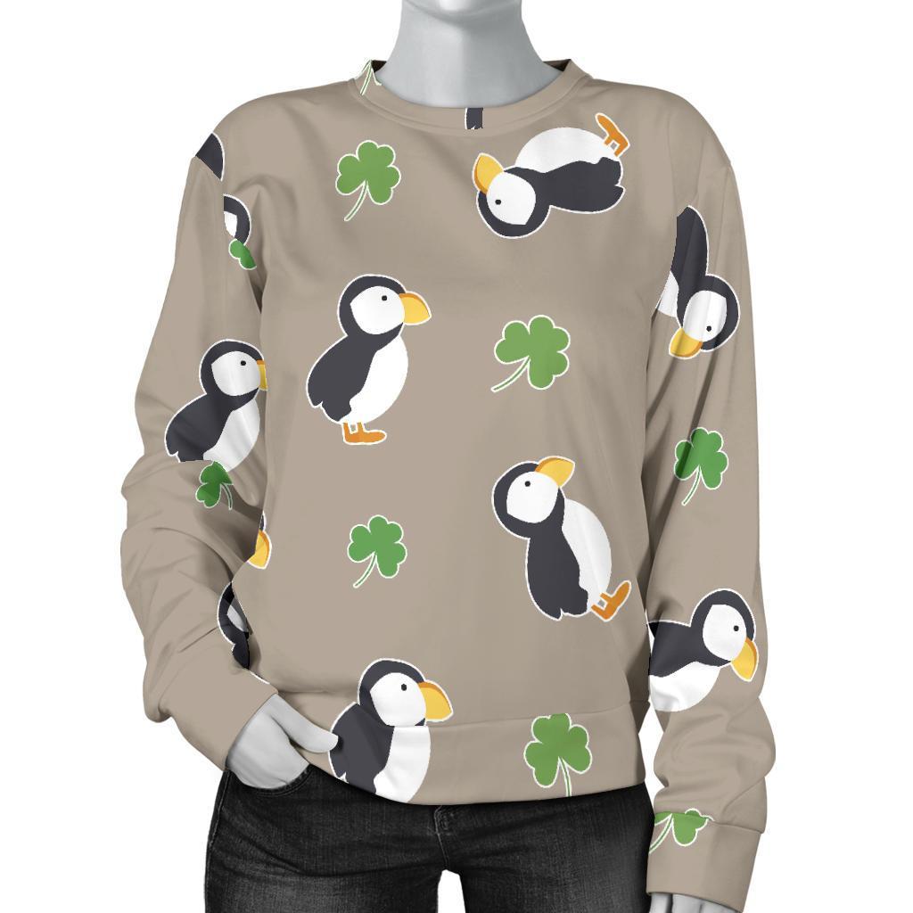 Puffin Print Pattern Women's Sweatshirt-grizzshop