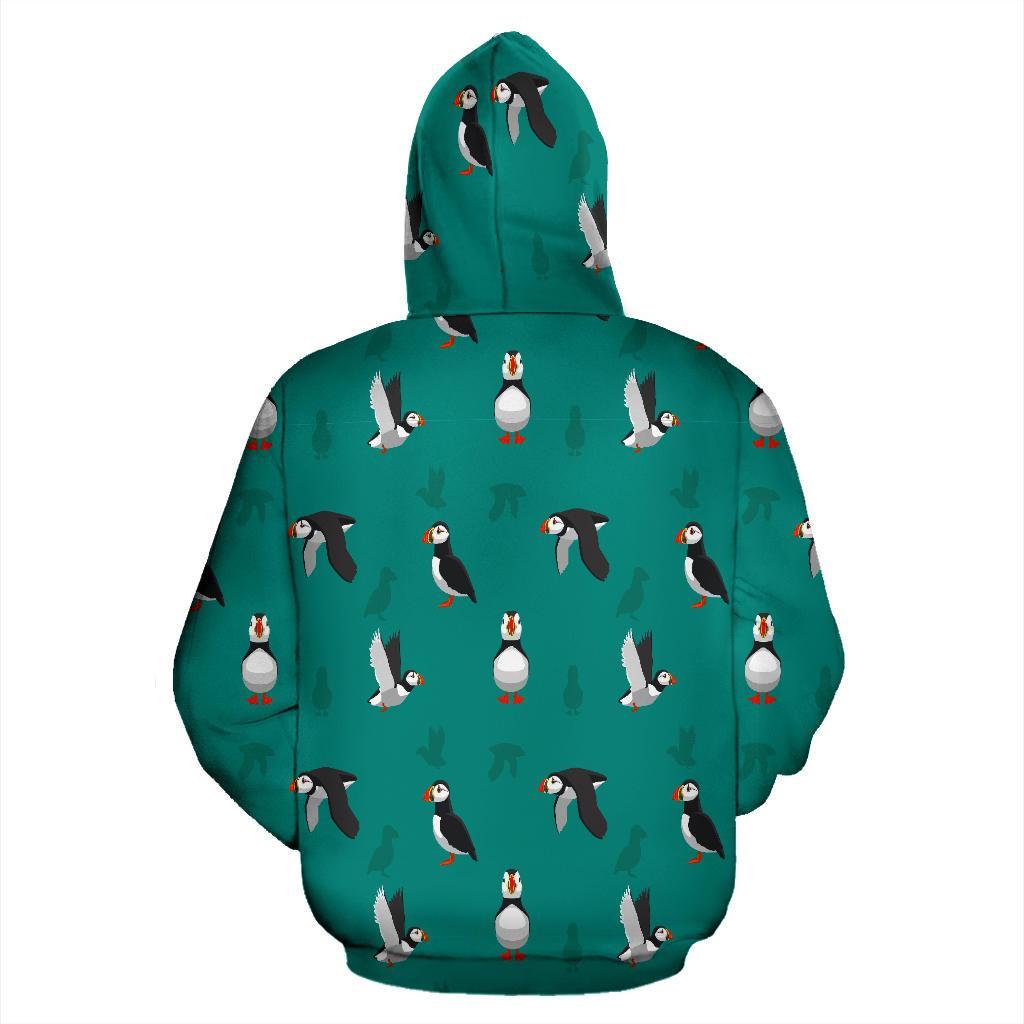 Puffin Pattern Print Men Women Pullover Hoodie-grizzshop
