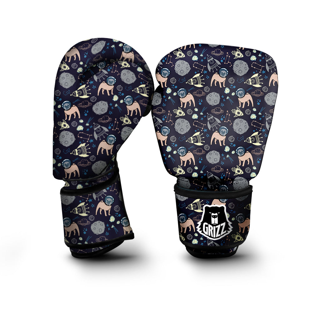 Pug And Astronaut In The Space Print Pattern Boxing Gloves-grizzshop
