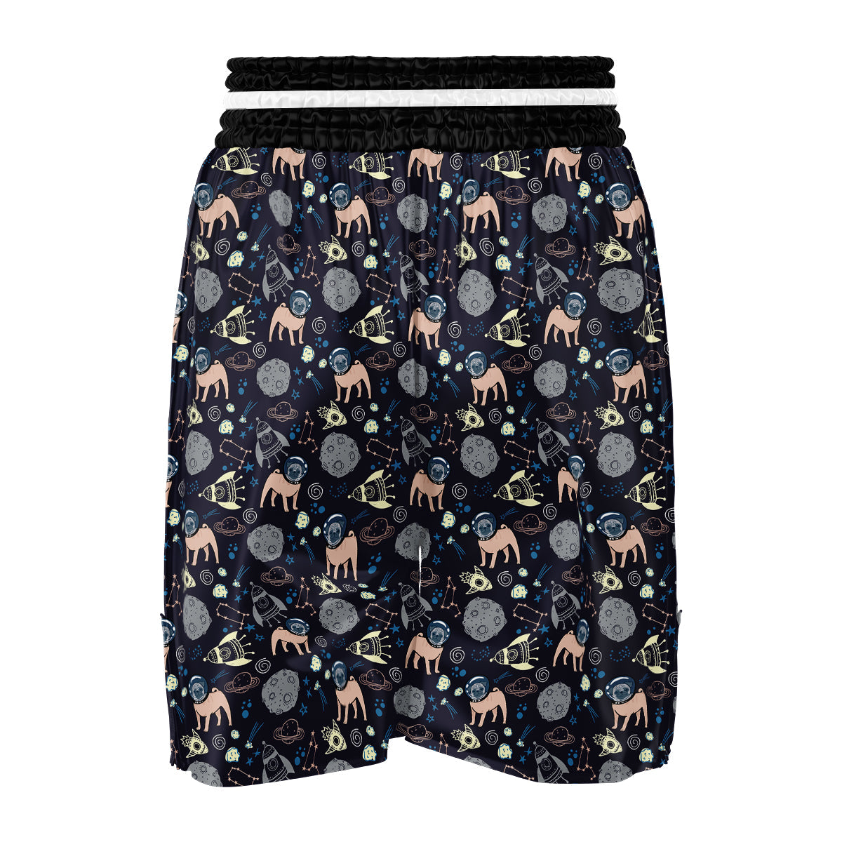 Pug And Astronaut In The Space Print Pattern Boxing Shorts-grizzshop