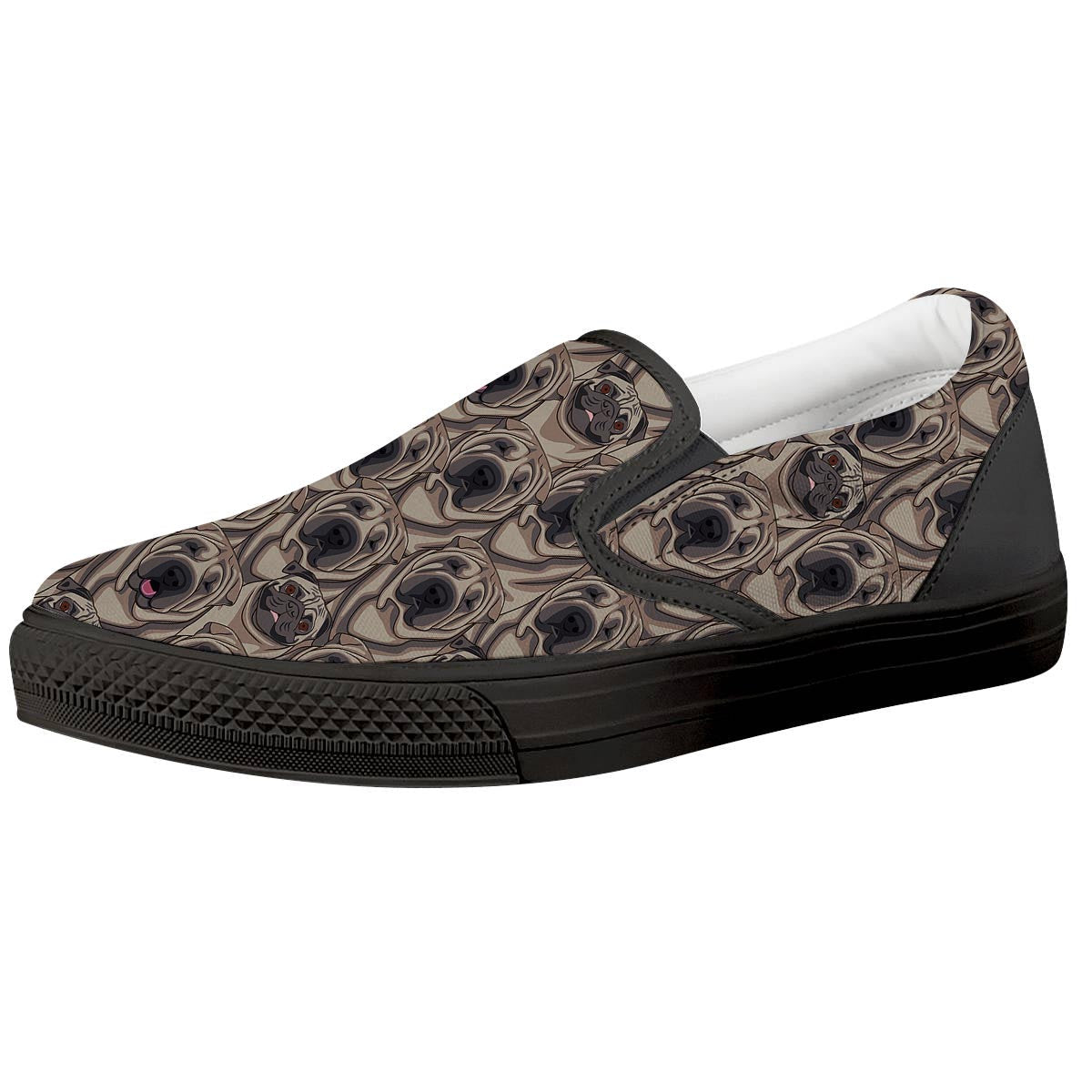 Pug And Shar Pei Print Pattern Black Slip On Shoes-grizzshop