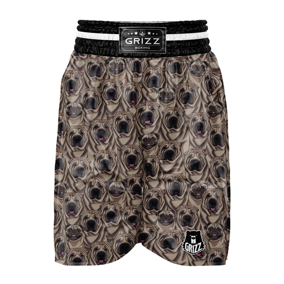 Pug And Shar Pei Print Pattern Boxing Shorts-grizzshop