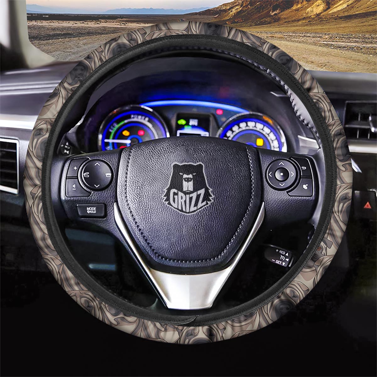 Pug And Shar Pei Print Pattern Car Steering Wheel Cover-grizzshop